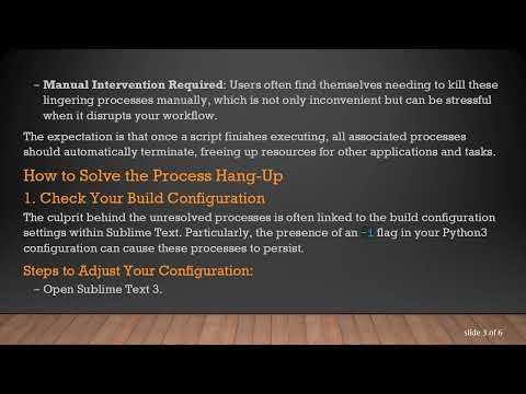 Resolving the Sublime Text 3 Process Hang-Up: Free Your Memory!