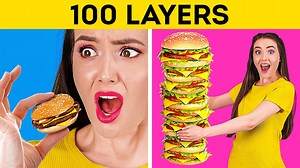 Extreme 100 layers challenge with food! 😲 | 123 GO