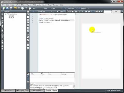 LaTeX Tutorial 1 - Creating a LaTeX Document