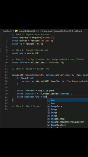 Image to base64 convertor in Node Js