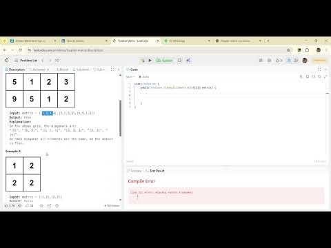 🧠 Toeplitz Matrix in Java | Step-by-Step Explanation with Code