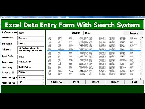 How to Create an Excel Data Entry Form with a Search System