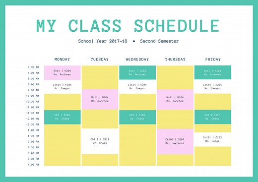 Class Schedule Maker - Create Free Timetables Online | Canva