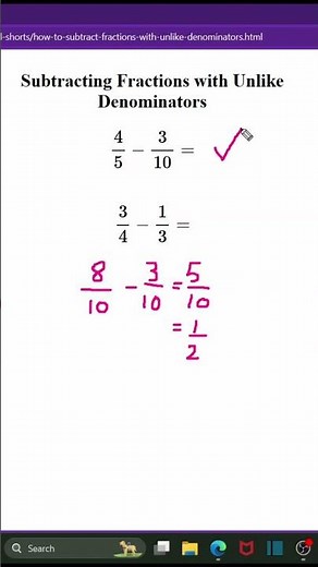 How to Subtract Fractions (with Unlike Denominators)