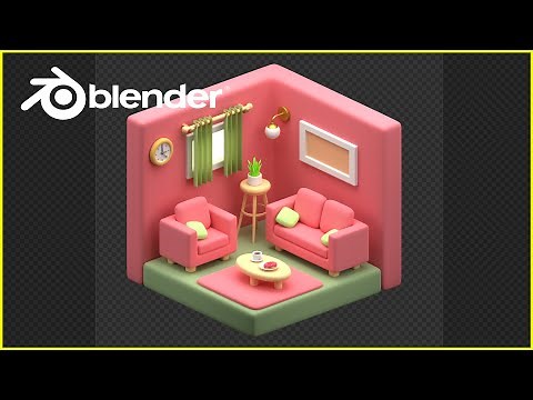 Blender 3D Beginner Tutorial: Smooth 3D Living Room