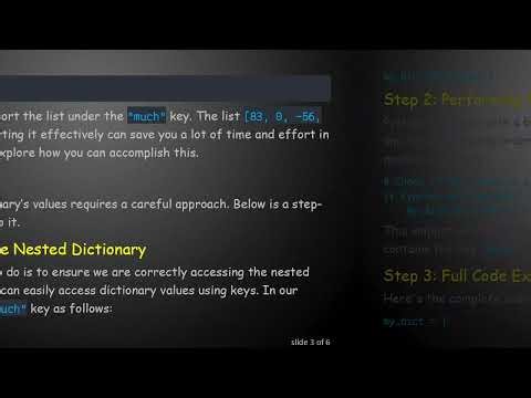 How to Sort Nested Dictionaries in Python