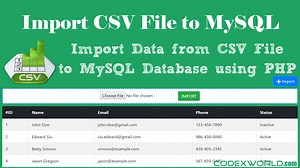 Import CSV File Data into MySQL Database using PHP - CodexWorld