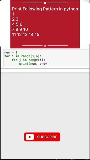 Python Number Pattern 🔥 | Increasing Number Pyramid Using Loops | Python Shorts for Beginners