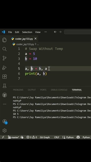 Python Number Swap Explained | Swap Two Numbers Easily for Beginners #python #tipsandtrick