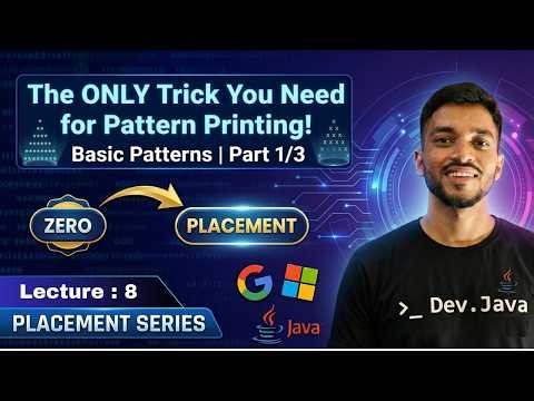 Pattern Printing in Java Part 1 | Nested Loops & Dry Run Trick | Placement Series