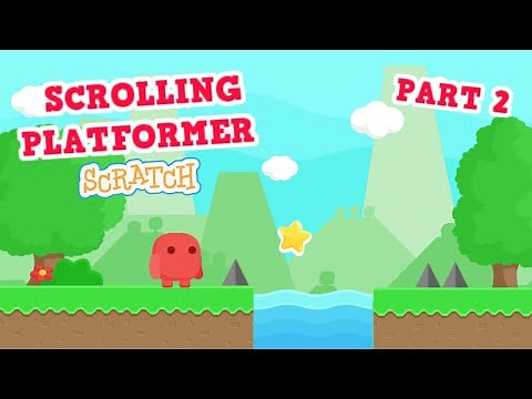 Scratch Tutorial| Scratch Scrolling Platformer Tutorial (PART 2) | Scrolling Platformer Game Scratch