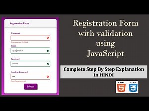 Registration Form with Form Validation using Pure JavaScript | JavaScript Project for beginners