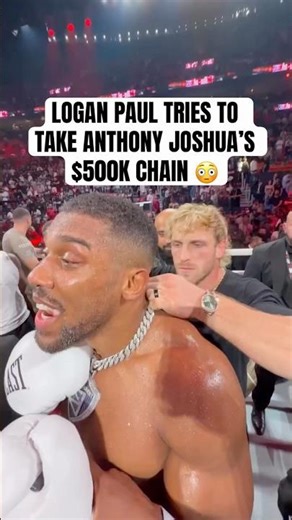 Logan Paul tried snatching AJ’s chain 👀 (via polymarketsports/IG)