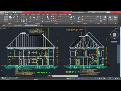How to draw a Section View/Elevation of a Building in AutoCAD (Beginners Approach).