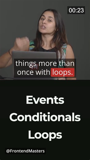 7.4K views · 115 reactions | JavaScript: From First Steps to Professional 六‍ Join Anjana Vakil and take your first steps into the wide world of JavaScript and walk away with the core skills needed to become a professional JavaScript programmer! https://frontendmasters.com/courses/javascript-first-steps/?utm_source=social&utm_medium=facebook&utm_campaign=courseoverview #WebDev #Programming #Coding #LearnToCode #JavaScript | Frontend Masters | Facebook