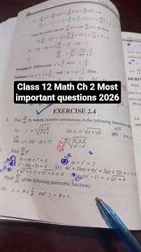 Class 12 Math Chapter 2 Ex 2.4 Most Important Questions 2026 #ytshorts #shorts #shortsfeed #2026