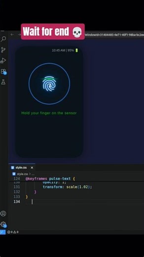 Fingerprint Scanner Animation Using HTML CSS JavaScript | Frontend Mini Project #Shorts