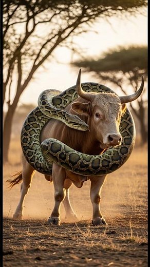 GIANT Python CRUSHES Horned Bull — INSANE Mudstorm Rescue! 🐍🐂#EpicPawRescue #wildlife #animals