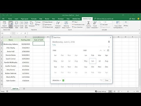 How to use Date Picker in Excel