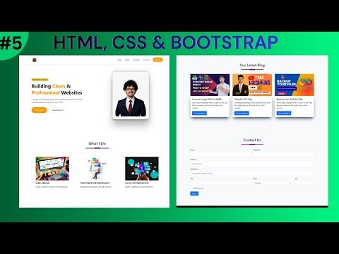 #5 How to Create Personal Portfolio Website using HTML CSS Bootstrap | Responsive Web Design