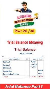 Trial Balance Introduction | Accounting Zero to Hero series | Part 26 #trialbalance #accounting