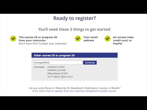 Access Code Redemption & Pearson MyLab eText Registration Instructions