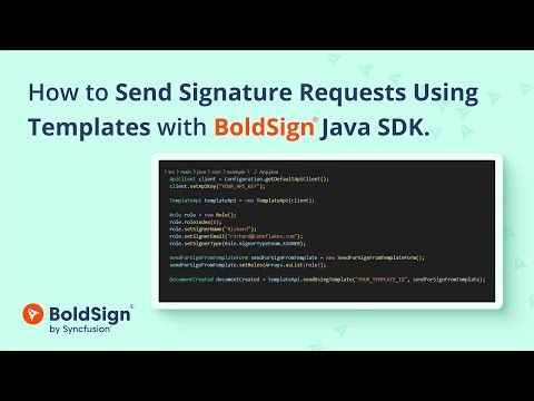 How to Send Signature Requests Using Templates with BoldSign JAVA SDK
