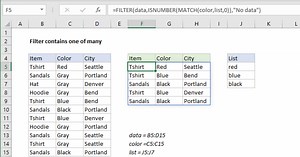 Filter contains one of many