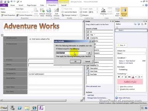 Create a SharePoint List form using InfoPath