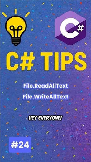 C# Tip - 24 Stop overcomplicating file I/O #shorts