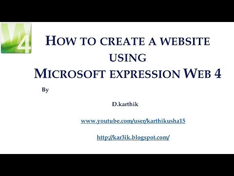 How to create a website using Microsoft Expression Web 4