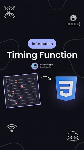 CSS Transition-timing-function Animation 😎 It decides how things change from the beginning to the end of a transition. It controls the speed and style of that change 😍 👉 Transition-timing-function property allows you to specify the speed curve of a CSS transition Effect 🧑‍💻 Basic Syntax - .emoji { transition-timing-function: (values); } Values -- ease, linear, ease-in, ease-out, ease-in-out, cubic-bezier (value), step(8, start) ❤️ Hit the heart icon and show your love to this video 💙 | 📲 