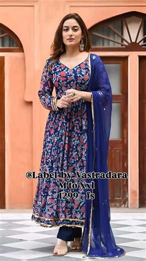 Mounika Godavarthi on Instagram: "*New Launch* 🌸original show room piece 🌸 *New stylish and affordable beautiful anarkali set with beautiful floral print and fabric heavy reyon*💃💃 Colour options -: *1 colour Available* *Febric -: heavy reyon* product ~ kurti + plazo + dupatta *Available size -: *M/38,L/40,XL/42, XXL/44 Rs 1299/- free shipping . . . . . . . . . . #RealModeling #AuthenticBeauty #IndianOutfit #EthnicWear #InclusiveFashion #gown #FashionForAll #Festiv