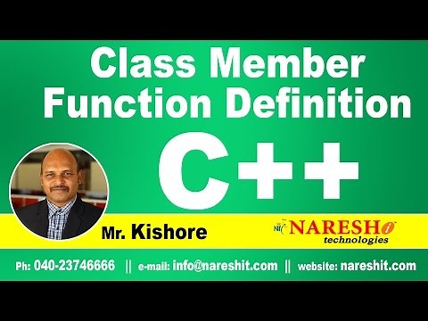 Class Member Function Definition | C ++ Tutorial | Mr. Kishore