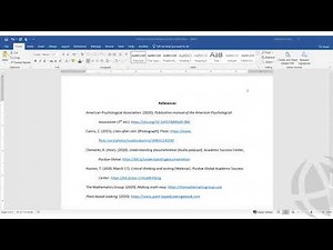Formatting an APA Style Reference List - Purdue University Global Academic Success Center