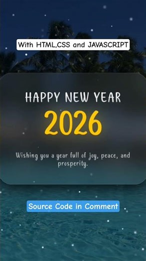 happy new year 2026, html full course, css full course #html #python #javascript #css