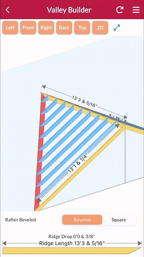 Have a look at the 3D Valley builder on the RedX Roof builder! • #framing #roofconstruction #carpenter #roofinglife #roofframing #carpenterlife #framinglife