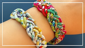 How to Craft a Chunky Liberty Fabric Braid Bracelet | DIY Charm Bangle Wristband Tutorial