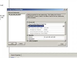 Creating Foreign Keys In MS SQL Server Studio