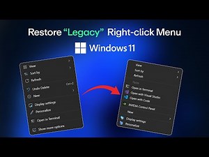 Restore the Classic Right-Click Menu in Windows 11 | Bring Back Legacy Context Menu!