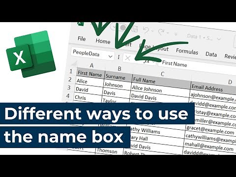 Microsoft Excel - 5 Different ways to use the name box
