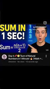 Day 4📌😬"Sum of Natural Numbers in 1 Minute! 🔥 | Math + Coding Trick Explained"