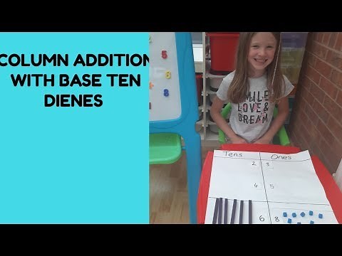 Column addition using Dienes (without and with regrouping)