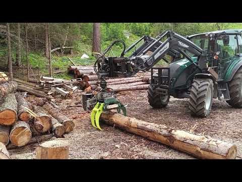 Holzzange/ Ladezange/ Greifersäge/ Eigenbau mit Seitenverschub für Frontlader oder Hoflader