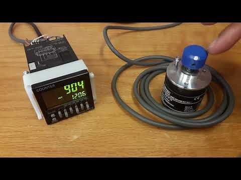 Omron E6B2 incremental encoder and H7CX counter. Basic operation.