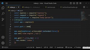 Node.js Express Twitter API to Download Posts & Videos of User Using URL Using EJS in Browser
