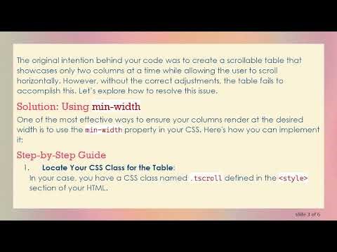 How to Fix Column Width Adjustment Issues in HTML Tables