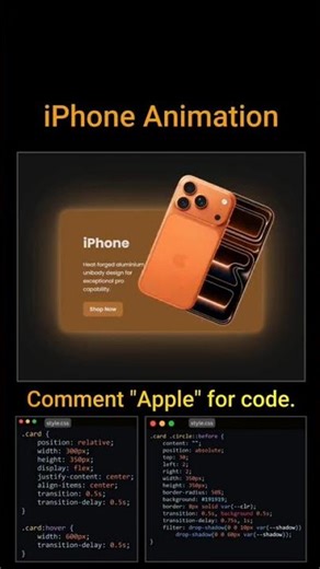 💯 Apple iPhone Card using HTML, CSS & JavaScript 💯Smooth Apple-Style Animation made with clean code!
