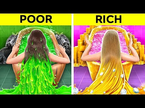 CITY RICH VS VILLAGE POOR GIRL CHALLENGE || Cheap Hacks vs Expensive Gadgets! Smart Ideas by 123 GO!