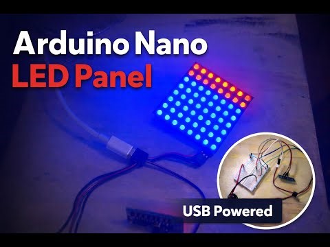 Arduino Nano + 64 LED Panel | Simple Animated LED Project (USB Powered + Switch)